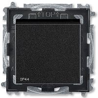 Переключатель кнопочный без рамки ABB EPJ Levit 1-кл. проходной IP44 антрацит/дымчатый чёрный картинка